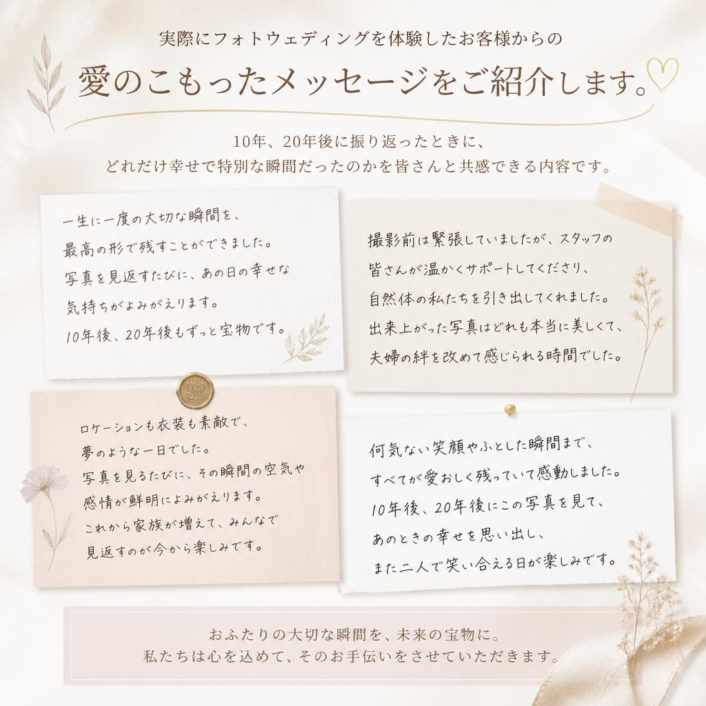 お客様の声 - 笑顔と思い出